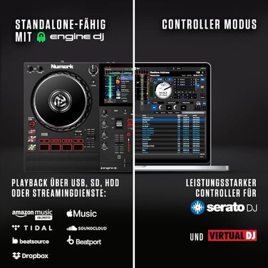DJ-контролер Numark Mixstream Pro+ з розділенням STEM, 2 деки, Wi-Fi, 7