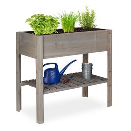 Relaxdays Підняте ліжко Wood Grey