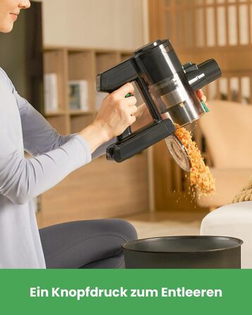 Бездротовий акумуляторний пилосос Vactidy V9 з LED-підсвічуванням, 30KPa, до 45 хвилин роботи, для видалення шерсті тварин, твердих поверхонь та килимів, чорний