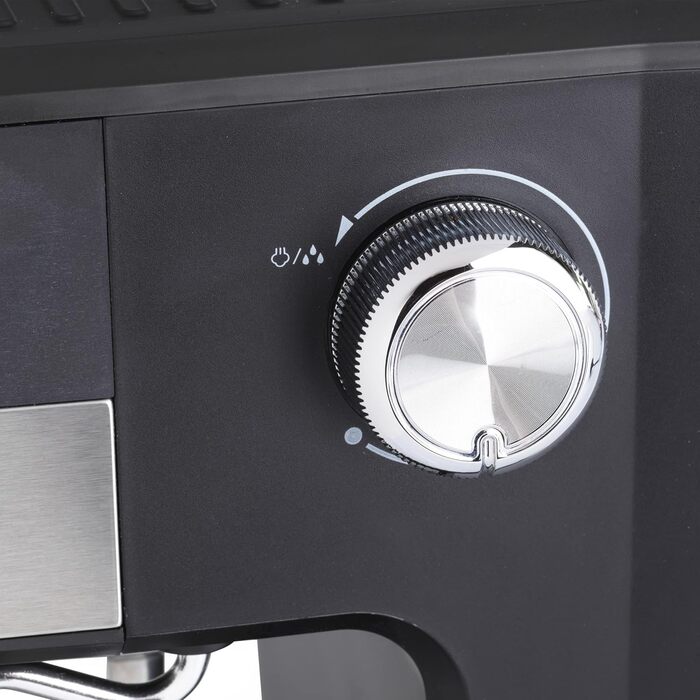 Petra Coffee Machine Barista Pro 1.5L, Semi-Automatic Espresso Machine with Milk Frother, Small Coffee Machine for Espresso & Cappuccino, Coffee Machine 15 Bar, 850W