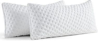 BedStory Memory Foam Pillow, Adjustable Height Pillow 40x80, Shredded Memory Foam Pillow, OEKO-TEX Certified Neck Support Pillow for Back and Side Sleepers, Washable Cover, 2 Pack 40x80