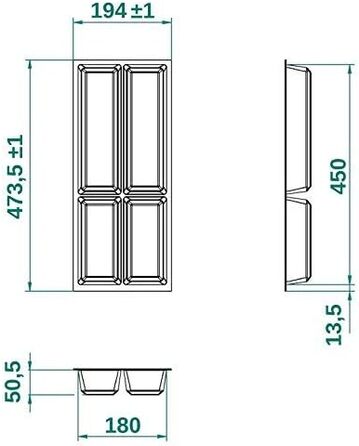 Органайзер для столових приборів Orga-Box сріблясто-сірий для шухляди 80 см (473,5 x 694 мм) Nobilia, Besteckkasten III