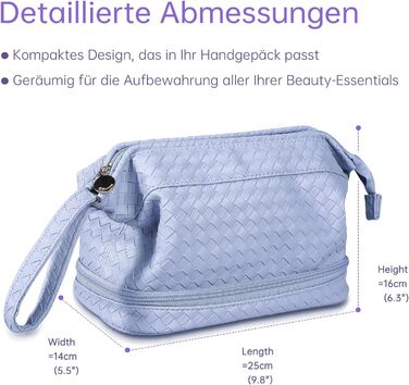 Косметичка для жінок велика водонепроникна з відділенням для пензлів, органайзер для макіяжу, косметичка для подорожей, велика косметичка з пензленицею (B-фіолетовий)