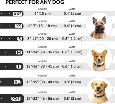 Нашийник для собак CollarDirect з м'якої шкіри, круглий, рулонований, ручної роботи, справжня шкіра, для цуценят, маленьких та великих собак, котів, чорний, рожевий, червоний, фіолетовий, синій, 35-40 см