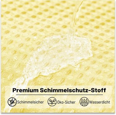 Шторка для душу BTTN вафельна, 180x200 см, антигрибкова, важка, водонепроникна, текстильна, з 12 гачками, зелена