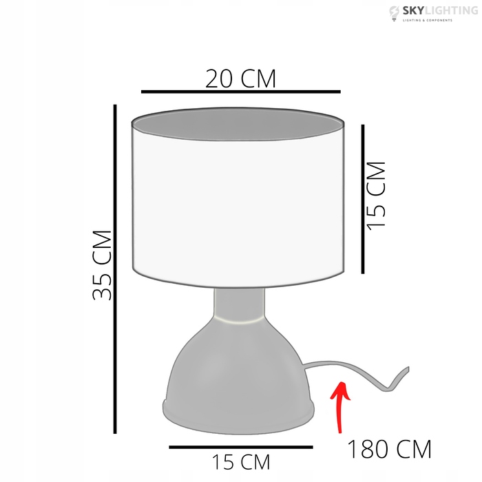 Настільна лампа Skylighting Vire Mat, безбарвна, бежева, жовта, 60 Вт