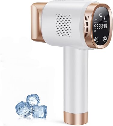 Пристрій для епіляції IPL Blissky з охолодженням, лазерний епілятор з 9 рівнями потужності, 600 нм червоне світло, LCD-сенсорний екран, для жінок та чоловіків, обличчя, бікіні, тіло