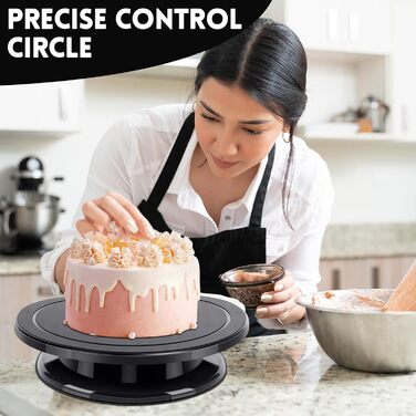 Обертова платформа для тортів Yeemeen 27см, професійний торт-дрот, чорний, антиковзаюча, для випікання тортів, для кухні
