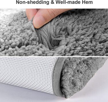 Килимок для ванної кімнати з антиковзким покриттям, 50 x 122 см, темно-сірий. М'який, з мікрофібри, швидковисихаючий, для ванної кімнати.