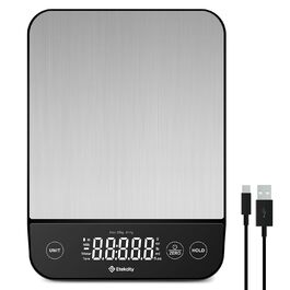 Etekcity Digital Kitchen Scale - 1g Precision, 10kg Capacity, LED Display, Tare Function, USB Rechargeable, Stainless Steel