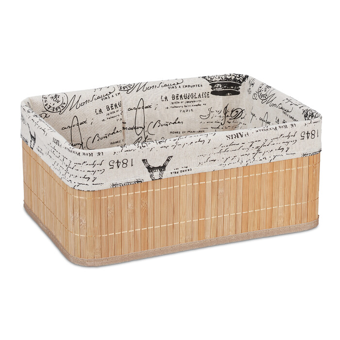 Relaxdays Bamboo Storage Basket with Print