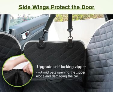 Pecute Car Seat Cover for Dogs - Waterproof & Scratch-Resistant, 136x146cm, with Side Protection & Window, Black Luxury Thick Seat Protector