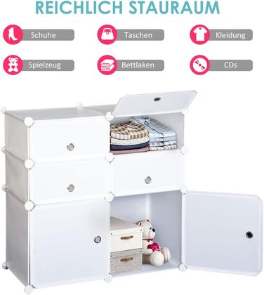 HOMCOM Shoe Cabinet, Shelf with Storage Boxes, Wardrobe, Plastic, Steel, White, 75 x 37 x 73 cm