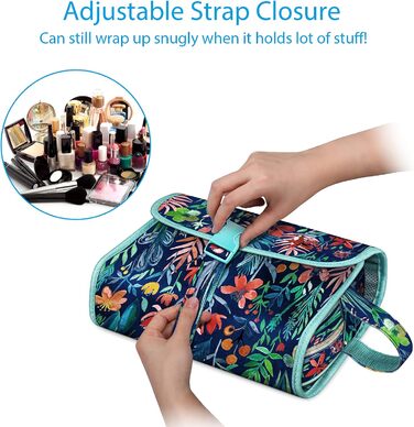 Fintie Косметичка-органайзер для подорожей, велика водонепроникна сумка для макіяжу, для жінок та дівчат, принт 'Джунглі Ніч'