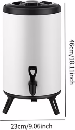 Insulated beverage dispenser, insulated tank, tea dispenser, milk dispenser for commercial use, 12l