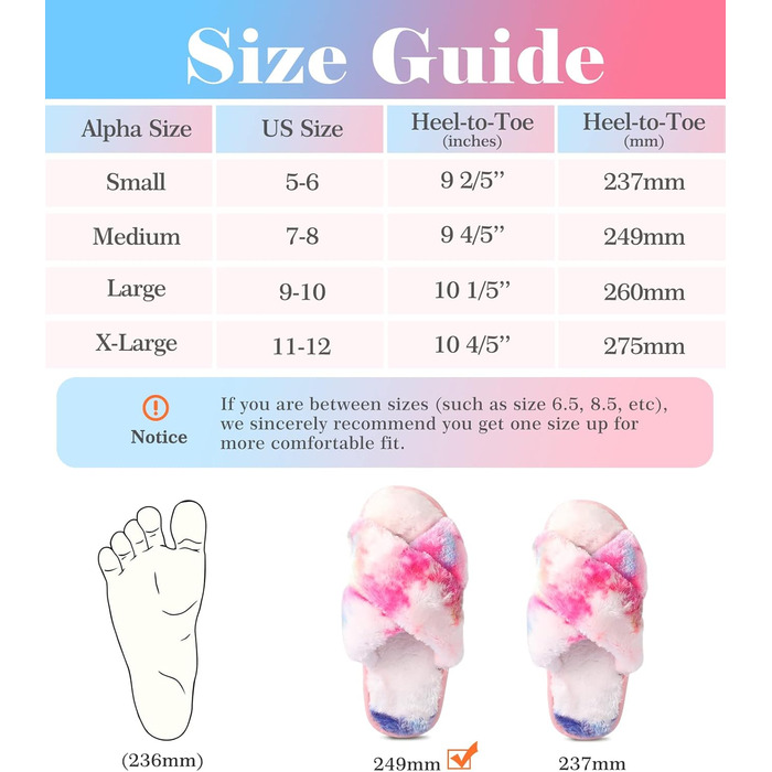 Тапочки жіночі Ankis з плюшу, теплі зимові, з перехресними ремінцями, з піною з пам'яті, з відкритими пальцями, пухнасті, для дому та вулиці (білий, чорний, сірий, верблюжий) (36/37 EU, кольори веселки)