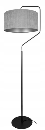 Сучасна торшерна лампа Glimex, патрон E27, 60 Вт, чорний, сріблястий, сірий