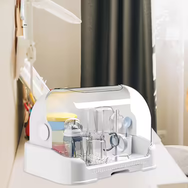 Bottle Storage Box - Bottle Sterilizer for Bottles, Bottle Organizer | Bottle Storage Box, Dustproof for Babies, Countertop Drying Rack