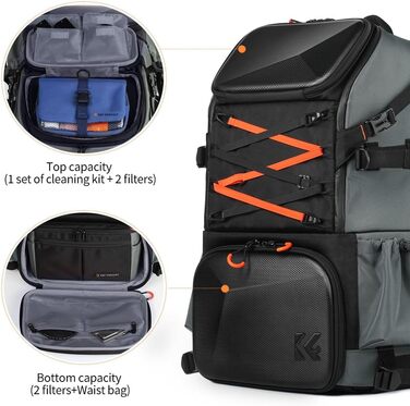 Рюкзак для фотокамери K&F Concept 32L з відділенням для ноутбука та водонепроникною накидкою