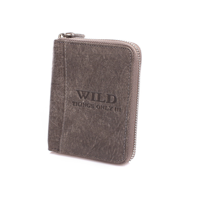 Чоловічий гаманець зі шкіри натуральної Wild Thing's Only, сірий
