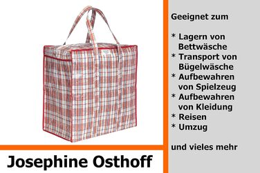 Josephine Osthoff Unisex Heavy-Duty Waterproof Storage Bags, Durable & Versatile, With Zipper for Moving & Shopping, 75L Capacity, Up to 20 kg Load, Black, Pack of 9 (9 Pieces Red)
