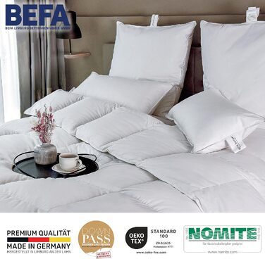 Ковдра з пуху та пера BEFA NATUR 155x220 см, для всіх сезонів, гіпоалергенна, сертифікат Öko-Tex, Німеччина