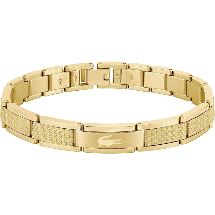 Браслет Lacoste STENCIL для чоловіків з застібкою-кнебелем, колекція STENCIL, нержавіюча сталь (золотий колір)