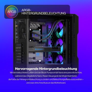 ENDORFY Navis F360 ARGB – Система водяного охолодження CPU з радіатором 280 мм, PWM-насос, 2 вентилятори Fluctus 140 PWM ARGB, підтримка Intel LGA 1700/1200/115x та AMD AM5/AM4
