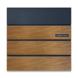 Поштовий ящик Metzler Anton антрацит з дерев'яною текстурою, настінний, з відділенням для газет та гравіюванням імені