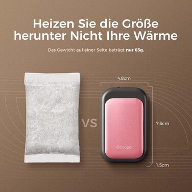 Електричні грілки для рук OCOOPA UT4 Young (рожеві) - 5000mAh, водонепроникні, швидкий нагрів, 2 шт.
