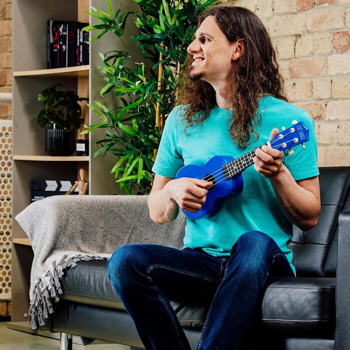 Укулеле Sopran 3rd Avenue 54 см (21 дюйм) – Початковий набір: чохол, підставка, ремінь, струни, медіатор та наклейки на гриф – Натуральний колір – Безкоштовні онлайн-уроки для початківців