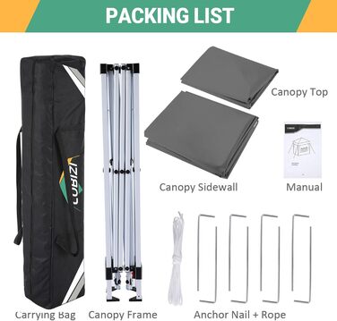 COBIZI Pop-up Pavilion 3x3, Folding Pavilion 3x3 Waterproof, Stable, Winter-Proof |8x Pegs|4x Wind Ropes|UV Protection 50+|High-Density Tarpaulin| Pavilion Folding 3x3m Party Tent Folding Pavilion 3x3 Garden Pavilion