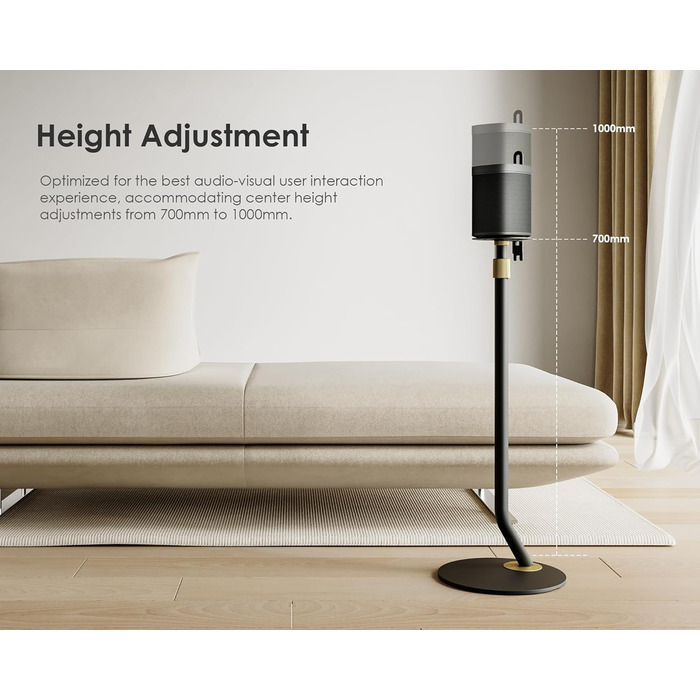 Підставка для колонок FITUEYES Design, регульована висота, металева, чорна (2 шт.)