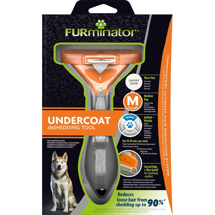 FURminator для собак середнього розміру з короткою шерстю: щітка для видалення підшерстка (Версія 2.0)