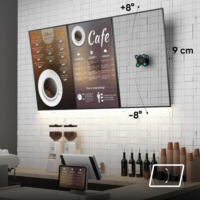 Настінний поворотний кронштейн для ТБ та моніторів ONKRON R3-B (10-35 дюймів, до 20 кг), VESA 75x75/100x100, чорний