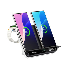 Бездротовий зарядний пристрій SwanScout 710S для Samsung Galaxy S25 Ultra/S25/S24, iPhone 17/16/15, Galaxy Watch 8/8 Classic/7/Ultra