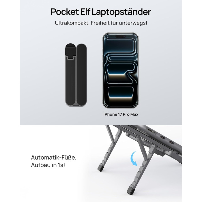 Підставка для ноутбука SODI, алюмінієва, регульована висота, з вентиляцією, для MacBook Pro/Air, HP, Sony, Dell, 10-16