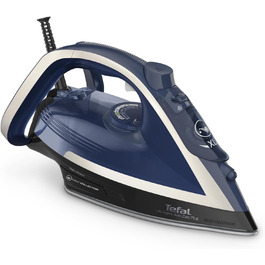 Праска Tefal Ultragliss Plus FV6846E1, 2800 Вт, парова, антикальційна система, знімний колектор, автоматичне вимкнення, 50 г/хв подача пари, 260 г/хв паровий удар, синьо-біла