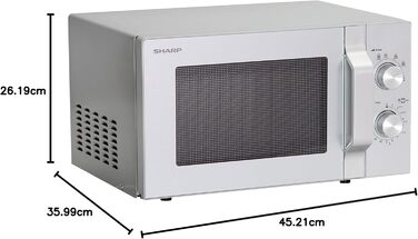 Мікрохвильова піч Sharp R204S Solo 20 л, 800 Вт, срібна