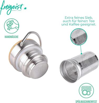 Термос-пляшка 1л: термопляшка, ізотермічна пляшка, зберігає холод 25 годин/тепло 13 годин, без BPA, для походів, активного відпочинку, велосипеда, офісу (сито для чаю, 750 мл)