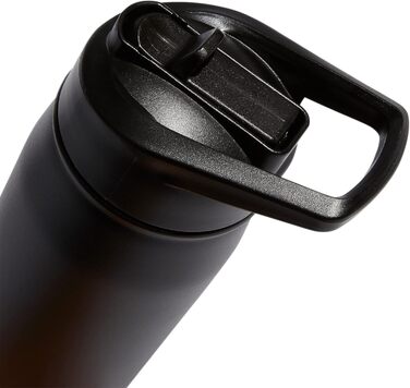 adidas 18/8 Stainless Steel Straw Top Metal Water Bottle, Black/Onix, 600 ml (20 oz)