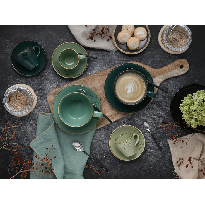 Набір посуду CreaTable Serie Nature Collection 8 предметів для 4 осіб, капучіно, кераміка, для мікрохвильовки та посудомийної машини