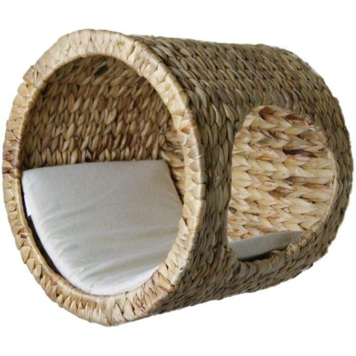 Lycce Luxurious Cat Wall Cave Alba from Water Hyacinth, 32x28x32cm, including a cushion - Space-saving & Decorative