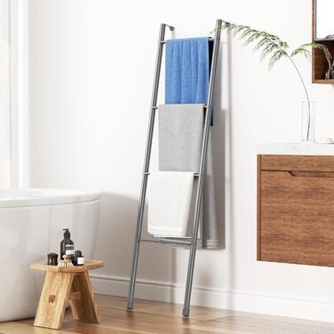 Підвісна стійка для рушників з металу, біла – 4 яруси, для ванної, кухні, вітальні