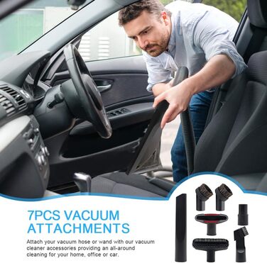 Набір насадок для пилососа BUZIFU 7 шт. 32-35 мм: універсальні насадки для меблів, матраців та щілин. Сумісні з Kärcher, Miele, Siemens, AEG, Bosch, Panasonic, Philips.