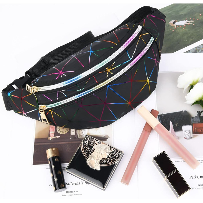 Спортивна поясна сумка Flintronic: світловідбиваюча, водонепроникна, з відділенням для карт. Ідеальна для подорожей, піших прогулянок, велоспорту та активного відпочинку. Комплект 2 шт (чорний + сріблястий)