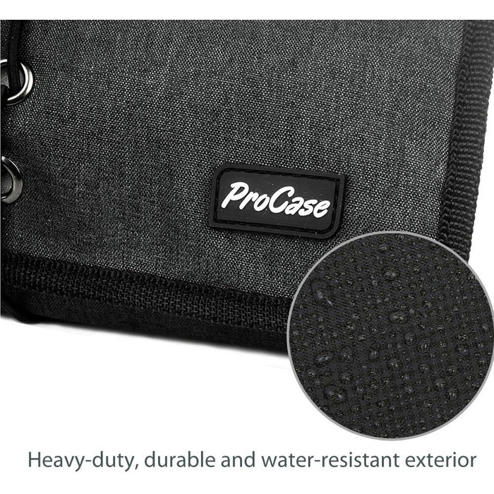 Органайзер для подорожей ProCase: сумка для аксесуарів електроніки, USB-кабелі, SD-картки, навушники, флеш-накопичувачі - чорний