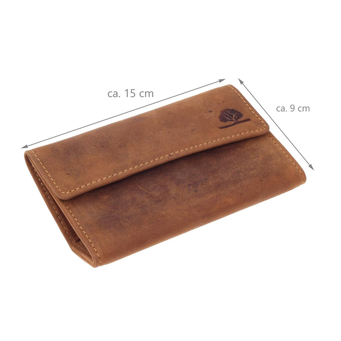 Табачна сумка Greenburry з натуральної шкіри, вінтажна, 15x9x2,5 см, тютюнова, для самокруток