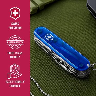 Мультитул Victorinox Swiss Champ: 33 функції, ніж, коркомаг, викрутка, блакитний, Швейцарія