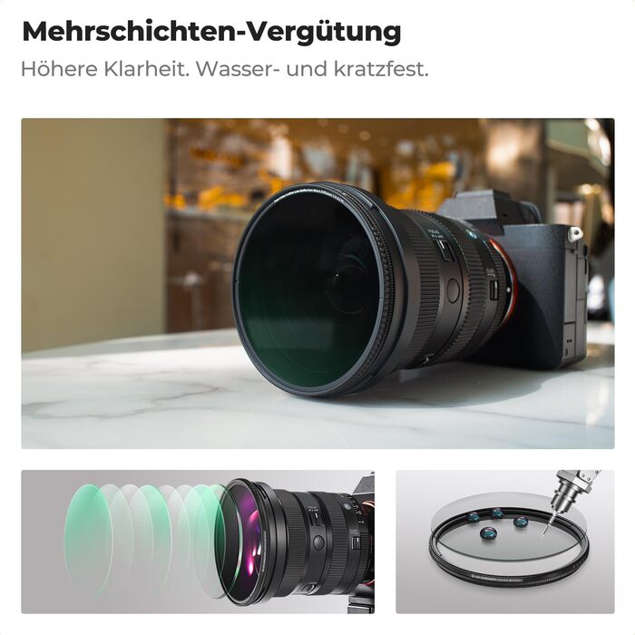 Фільтр 62мм 2-в-1 K&F Concept: Поляризаційний та Black Mist, скло Nano-Xcel